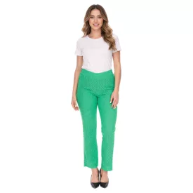   Aniston CASUAL Női Nyári Nadrág, Bootcut Nadrág, Könnyű, Szélesedő Nadrág, Magas Derék, 61443431 Zöld Méret:38