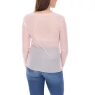 Aniston alkalmi női hosszú-Sleeved Ing, Sheer Everyday Pulóver  V-nyak, Summer Ing 99505354 rózsaszín Méret: 36