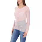 Aniston alkalmi női hosszú-Sleeved Ing, Sheer Everyday Pulóver  V-nyak, Summer Ing 99505354 rózsaszín Méret: 38