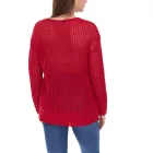 Aniston alkalmi női Chunky kötött Pulóver  pamut tartalom, hosszú-Sleeved Ing 83680609 piros Méret: 44