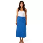 Aniston alkalmi női Cargo Szoknya, Summer Szoknya, Midi-hossz pamut Szoknya  Elastic Waistband, 77100947 kék Méret: 36
