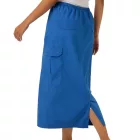 Aniston alkalmi női Cargo Szoknya, Summer Szoknya, Midi-hossz pamut Szoknya  Elastic Waistband, 77100947 kék Méret: 36