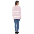 Aniston alkalmi női kötött Pulóver  pamut tartalom, Everyday Pulóver, hosszú-Sleeved Ing, 74491342 rózsaszín/fehér Méret: 32