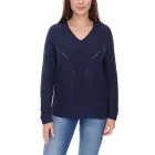 Aniston alkalmi V-nyak kötött Pulóver, Everyday Pulóver  pamut tartalom, hosszú-Sleeved Ing, 38049702, sötét kék Méret: 36