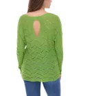 Aniston női hosszú-Sleeved Ing  vissza vágott-Out, Everyday Pulóver, Summer Ing, 48676348 zöld Méret: 38