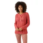 Aniston alkalmi női Chunky kötött Pulóver  gomb Placket, hosszú-Sleeved Ing 81819457 piros Méret: 36