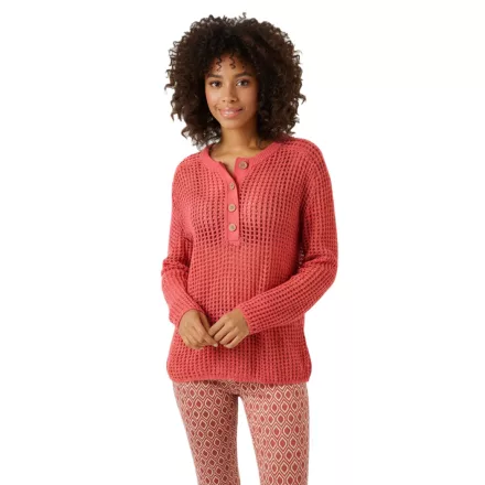 Aniston alkalmi női Chunky kötött Pulóver  gomb Placket, hosszú-Sleeved Ing 81819457 piros Méret: 40