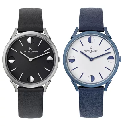 Pierre Cardin férfi analóg Quartz óra karóra  bőr szíj 3ATM 40mm fekete vagy kék Méret: N