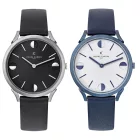 Pierre Cardin férfi analóg Quartz óra karóra  bőr szíj 3ATM 40mm fekete vagy kék Méret: N