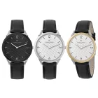 Pierre Cardin férfi óra karóra in ajándék doboz, analóg Quartz óra karóra  bőr szíj, 3 ATM, 40mm vagy 39mm, ezüst/arany, fekete, vagy ezüst/fekete Méret: N