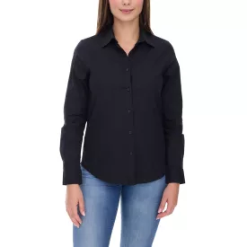   ELEVATE Hamell hosszú-Sleeved Ing, Simple női Poplin blúz, 3816999 fekete Méret: XS