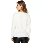 női karácsony Pulóver  flitter és kerek nyak, karácsony Tree Pulóver, hosszú-Sleeved Ing  csillogós, 951396 fehér Méret: 36_38