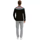 férfi kötött Pulóver  geometriai minta, alkalmi Pulóver 915843 fekete Méret: 52_54