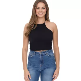   COURSE női Crop Top, stílusos Summer Tank Top, 900679 fekete Méret: M