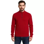 férfi kötött Pulóver, klasszikus kötött Pulóver  Zipper, hosszú újj Pulóver, Plus Sizes 978933 Rust piros Méret: 72_74