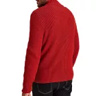 férfi kötött Pulóver, klasszikus kötött Pulóver  Zipper, hosszú újj Pulóver, Plus Sizes 978933 Rust piros Méret: 72_74