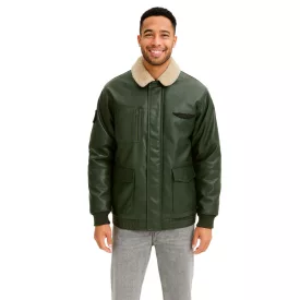   férfi pilot dzseki kabát Kabát made of i ation bőr, stílusos outdoor dzseki kabát Kabát  teddy nyaklánc 934067 olivazöld zöld Méret: 54