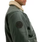 férfi pilot dzseki kabát Kabát made of i ation bőr, stílusos outdoor dzseki kabát Kabát  teddy nyaklánc 934067 olivazöld zöld Méret: 54