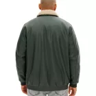 férfi pilot dzseki kabát Kabát made of i ation bőr, stílusos outdoor dzseki kabát Kabát  teddy nyaklánc 934067 olivazöld zöld Méret: 56