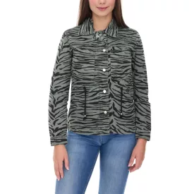   vestino női átmeneti dzseki, pamut dzseki állatmintával, farmer nyári dzseki 900810 Khaki/Fekete Méret:34