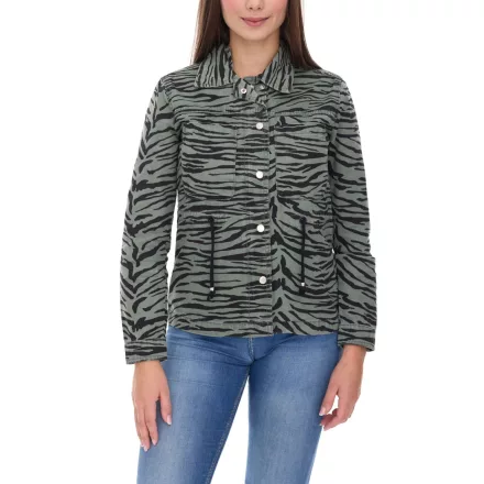 vestino női átmeneti dzseki, pamut dzseki állatmintával, farmer nyári dzseki 900810 Khaki/Fekete Méret:34