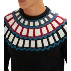 férfi kötött Pulóver  geometriai minta, alkalmi Pulóver in fekete vagy kék Méret: 56_58