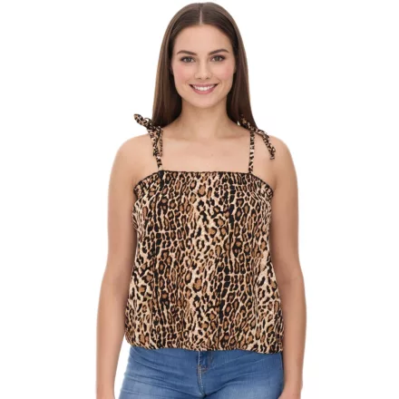 Vestino női Leopard Print Spaghetti szíj Top 900580 bézs/fekete Méret: M