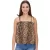 Vestino női Leopard Print Spaghetti szíj Top 900580 bézs/fekete Méret: M