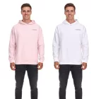 SUBLEVEL férfi Hooded pamut pulóver  zseb H10014T21326A in rózsaszín vagy fehér Méret: S