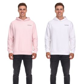   SUBLEVEL férfi Hooded pamut pulóver  zseb H10014T21326A in rózsaszín vagy fehér Méret: S