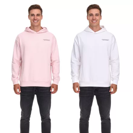 SUBLEVEL férfi Hooded pamut pulóver  zseb H10014T21326A in rózsaszín vagy fehér Méret: S