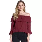 Vestino Off-válltáska blúz  Ruffle, Summer blúz 900880 piros Méret: 40