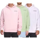 SUBLEVEL férfi Hooded pamut pulóver  zseb H10014T21326A rózsaszín, világos zöld, vagy fehér Méret: L