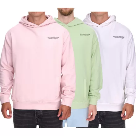 SUBLEVEL férfi Hooded pamut pulóver  zseb H10014T21326A rózsaszín, világos zöld, vagy fehér Méret: L