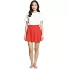 COURSE női Mini Szoknya, Jersey Szoknya  Elastic derék, Flared Summer Szoknya, piros Méret: 34