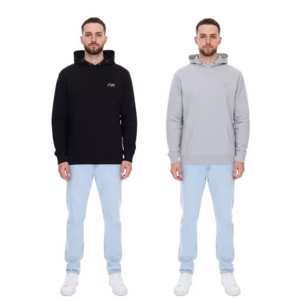 PLAYBOY férfi pamut pulóver hosszú-Sleeved pulóver in fekete vagy Heather szürke Méret: M
