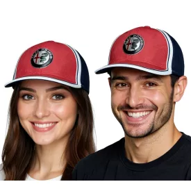   ALFA ROMEO Baseball sapka nőknek vagy férfi  Logo elülső oldalán, pamut sapka AFRCPF52, sötét kék/piros/fehér Méret: N