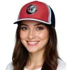 ALFA ROMEO Baseball sapka nőknek vagy férfi  Logo elülső oldalán, pamut sapka AFRCPF52, sötét kék/piros/fehér Méret: N