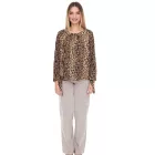 Vestino női Off-válltáska Carmen blúz  Leopard Print Summer Ing 900319 bézs/fekete Méret: XS