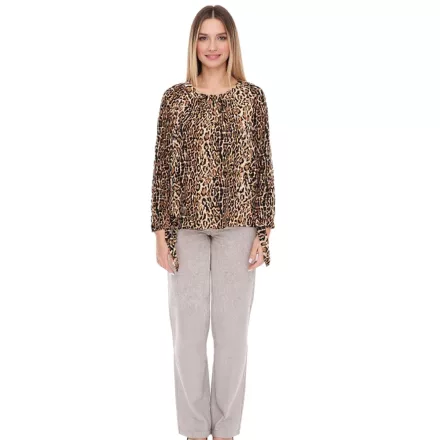 Vestino női Off-válltáska Carmen blúz  Leopard Print Summer Ing 900319 bézs/fekete Méret: XS