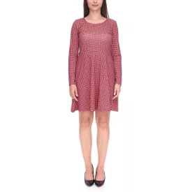   Aniston CASUAL Női Mini Ruha, Stílusos Nyári Ruha, Hosszú Ujjú Ruha, 70060254 Rózsaszín/Fekete/Piros Méret:44