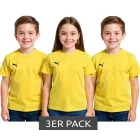 3-csomag PUMA TeamGoal 23 alkalmi gyerek sport póló for gyerek és gyerek, pamut póló  logo embroidery, 656709 07 sárga Méret: 116