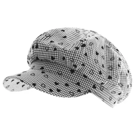   Baker gyerek sapka  Check minta, Newsboy sapka  Hearts, Headwear, Summer sapka, Peaked sapka 4606M K248138 fehér/fekete Méret: N