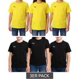   3-csomag of PUMA TeamGoal 23 alkalmi gyerek sport Ing for gyerek és gyerek, pamut póló  Logo Embroidery, 656709, fekete vagy sárga Méret: 116