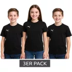 3 db-os PUMA TeamGoal 23 Alkalmi Gyerek Sportpóló Fiúknak és Lányoknak, Pamut Póló Logó Hímzéssel, 656709, Fekete vagy Sárga Méret:116