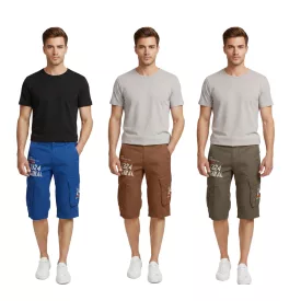   FQ1924 Mael férfi alkalmi bermuda rövidnadrág Cargo Sort Rövidnadrág pamut Summer Nadrág 21900196 kék, barna, vagy Khaki Méret: M