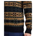 11 PROJECT PRPasco férfi kötött Pulóver  gyapjú tartalom, hosszú-Sleeved Ing, 20716671 194007 bézs/fekete/zöld Méret: XL