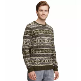   11 PROJECT PRPasco férfi gyapjú-BLEND kötött Pulóver, hosszú-Sleeved Ing, 20716671, 190414, kék/fehér/fekete Méret: L