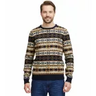 11 PROJECT PRPasco férfi gyapjú-BLEND kötött Pulóver, hosszú-Sleeved Ing, 20716671 194024 fehér/Navy/bézs Méret: L