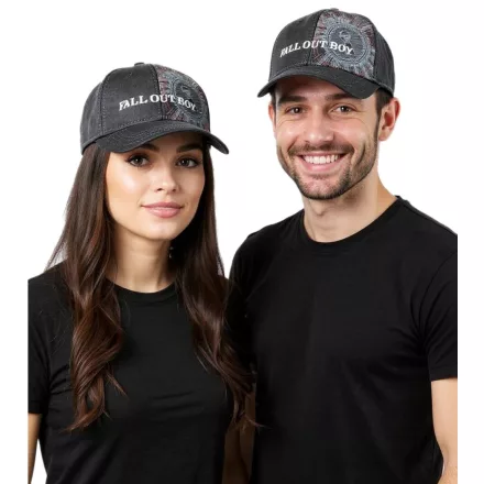 Fall Out Boy Uniszex Pop-Punk Trucker sapka hímzett logóval Baseball sapka TC104179FOB Fekete Méret:N